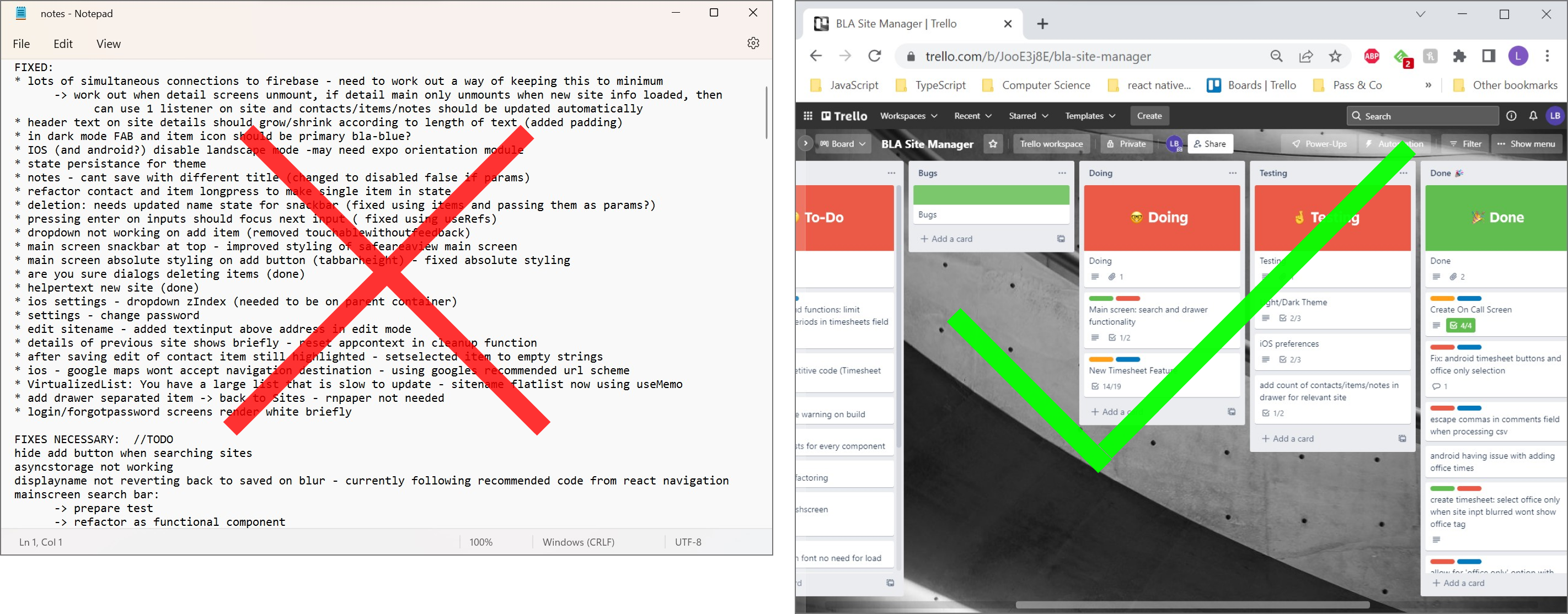 Improving development with Trello